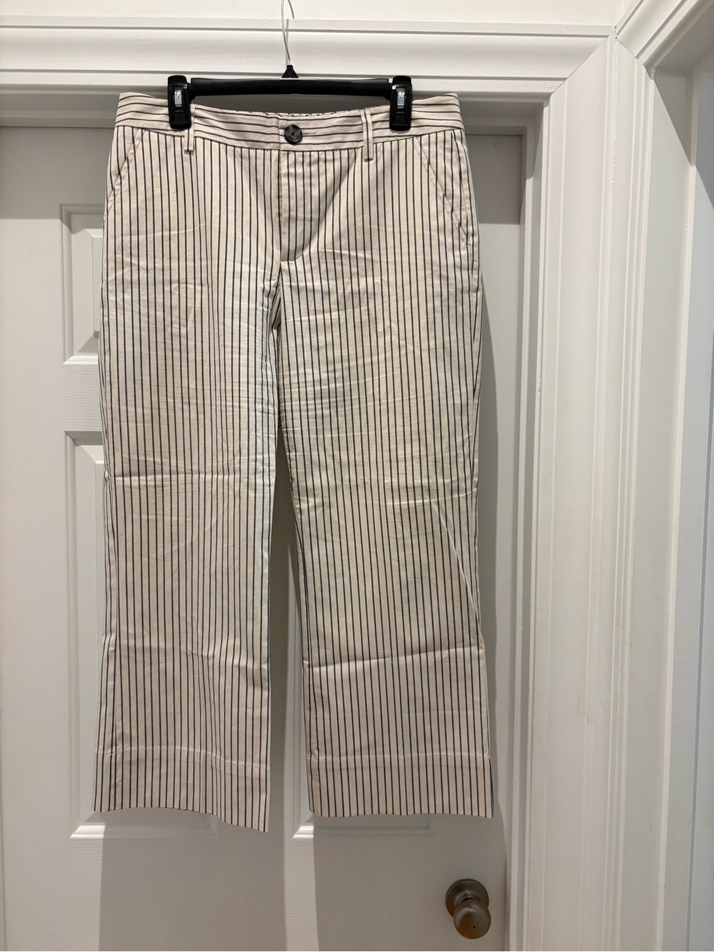 Cream Pinstripe Dress Pants